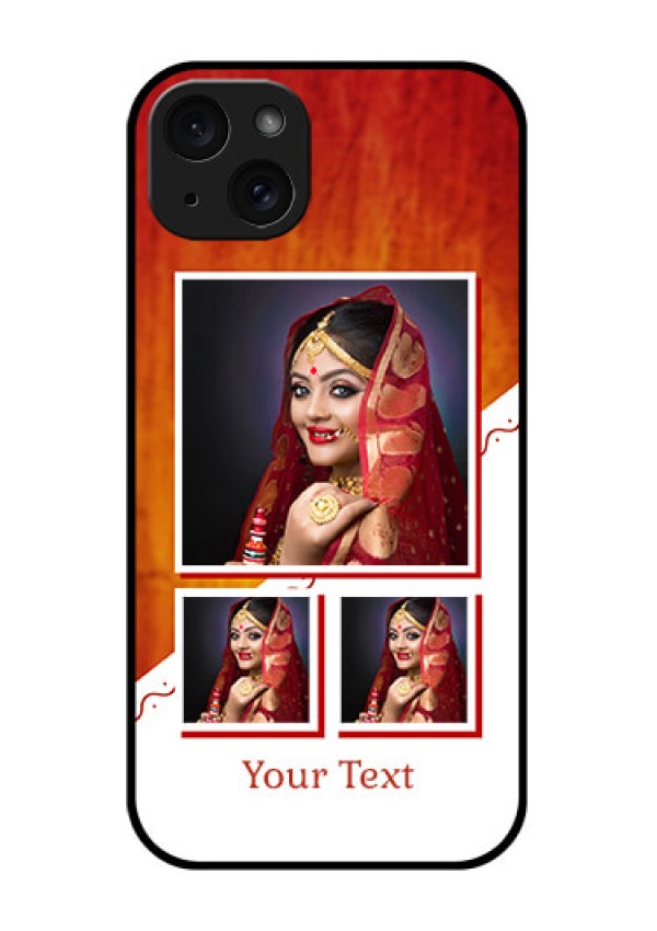 iPhone 15 Plus Custom Glass Phone Case - Wedding Memories Design