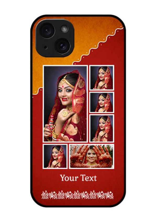 iPhone 15 Plus Custom Glass Phone Case - Wedding Pic Upload Design