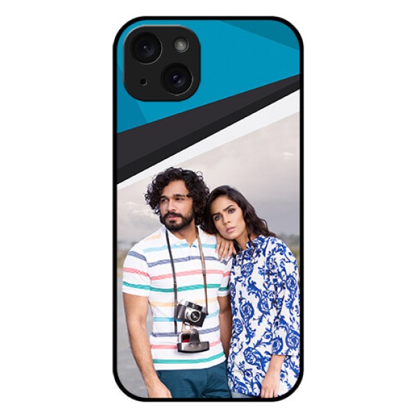 iPhone 15 Plus Custom Glass Phone Case - Simple Pattern Photo Upload Design iPhone 15 Plus Custom Glass Phone Case - Simple Pattern Photo Upload Design