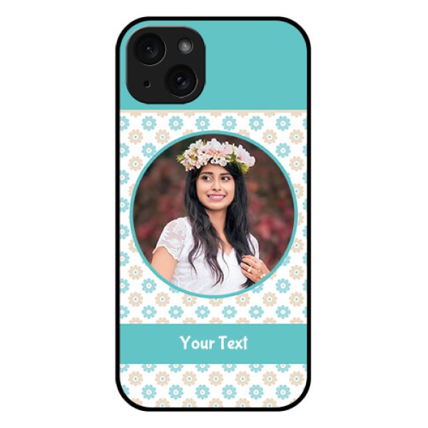 iPhone 15 Plus Custom Glass Phone Case - Beautiful Flowers Design