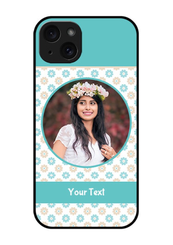 iPhone 15 Plus Custom Glass Phone Case - Beautiful Flowers Design