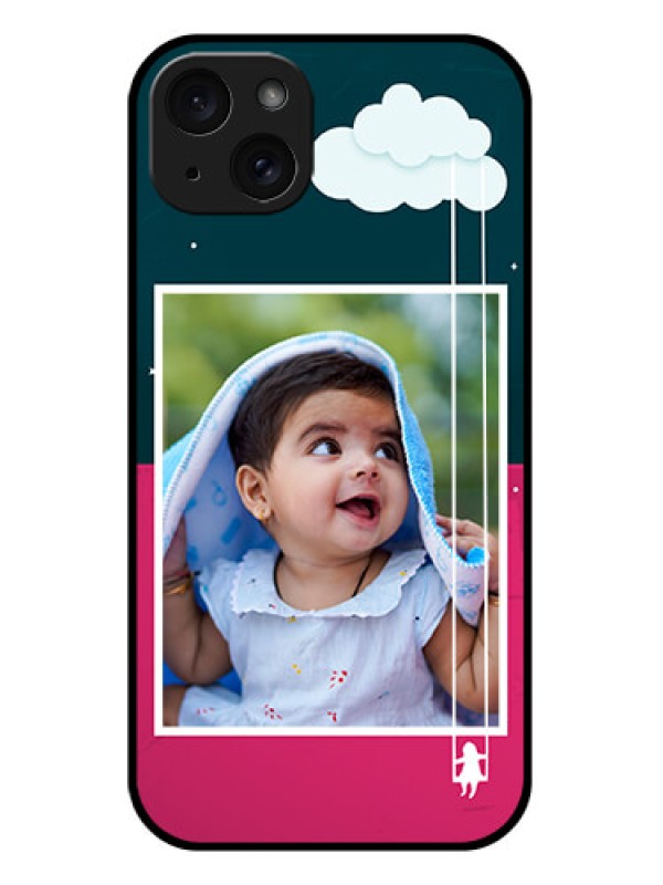 Custom iPhone 15 Plus Custom Glass Phone Case - Cute Girl With Cloud Design