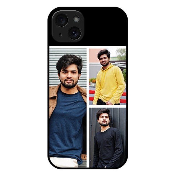 iPhone 15 Plus Custom Glass Phone Case - Upload Multiple Picture Design