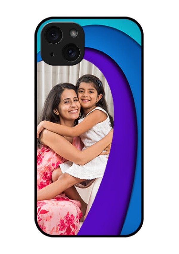 iPhone 15 Plus Custom Glass Phone Case - Simple Pattern Design