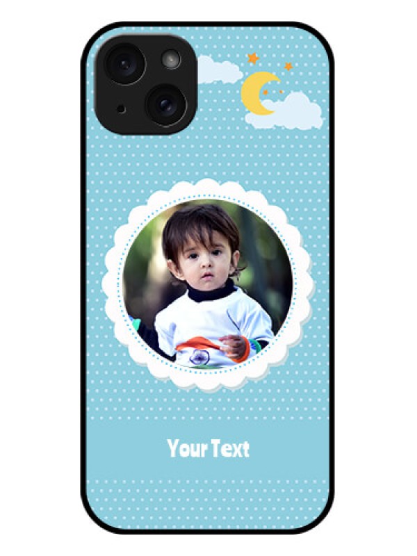 Custom iPhone 15 Plus Custom Glass Phone Case - Violet Pattern Design