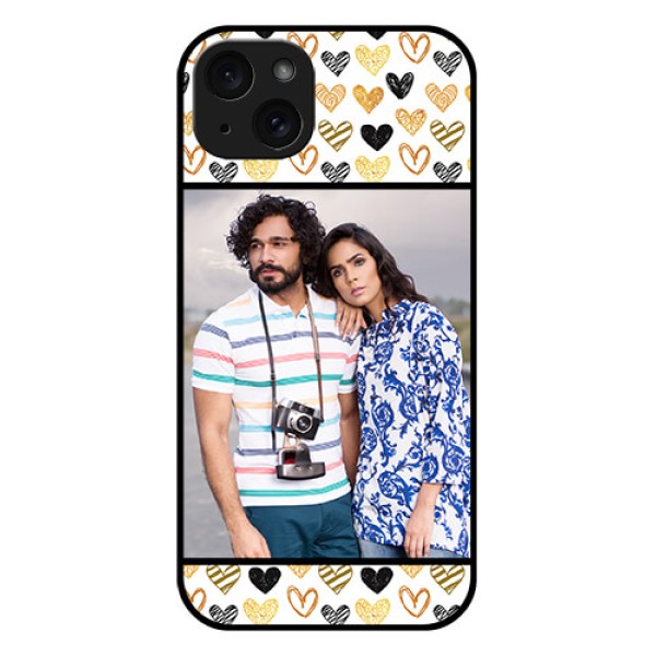iPhone 15 Plus Custom Glass Phone Case - Love Symbol Design