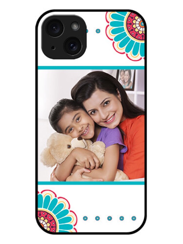 Custom iPhone 15 Plus Custom Glass Phone Case - Flower Design