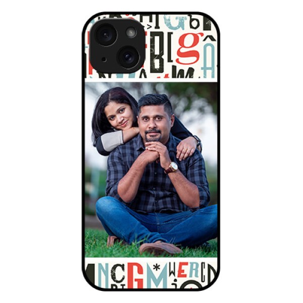 iPhone 15 Plus Custom Glass Phone Case - Alphabet Design