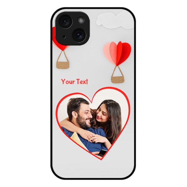 iPhone 15 Plus Custom Glass Phone Case - Parachute Love Design