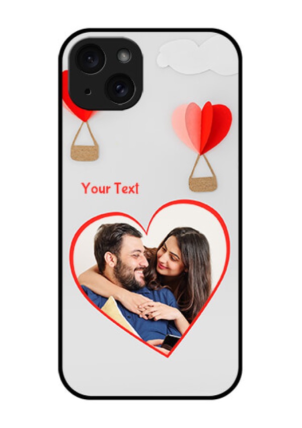 iPhone 15 Plus Custom Glass Phone Case - Parachute Love Design