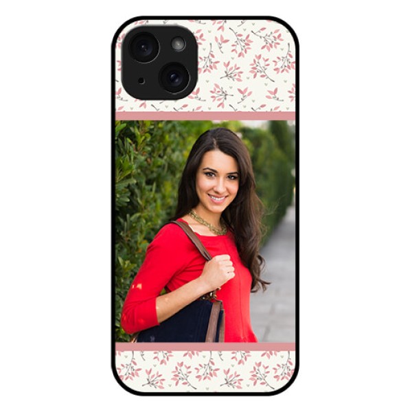 iPhone 15 Plus Custom Glass Phone Case - Stunning Floral Design