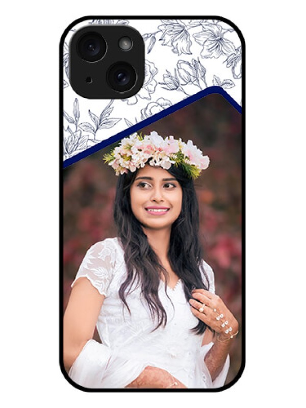 Custom iPhone 15 Plus Custom Glass Phone Case - Classy Floral Design