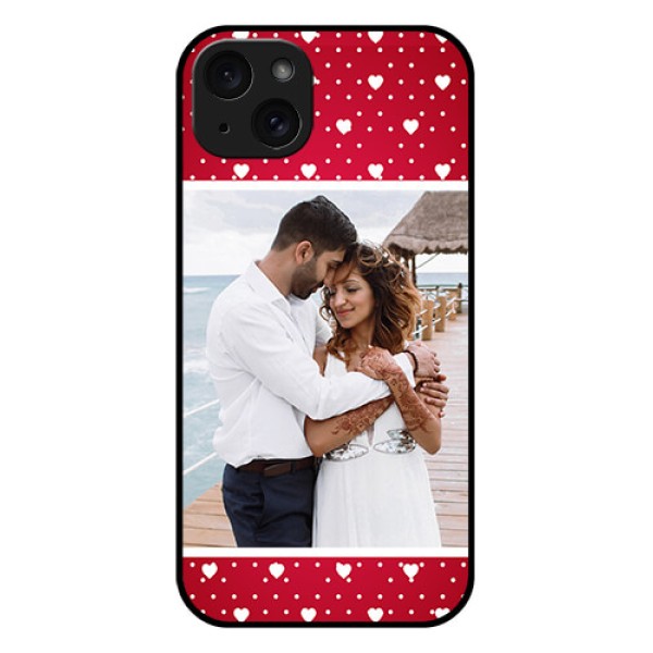 iPhone 15 Plus Custom Glass Phone Case - Hearts Mobile Case Design iPhone 15 Plus Custom Glass Phone Case - Hearts Mobile Case Design