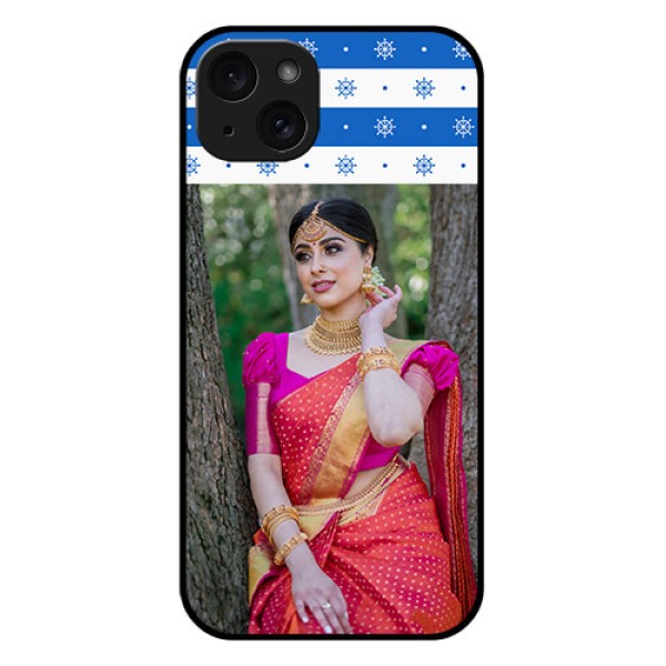 iPhone 15 Plus Custom Glass Phone Case - Snow Pattern Design