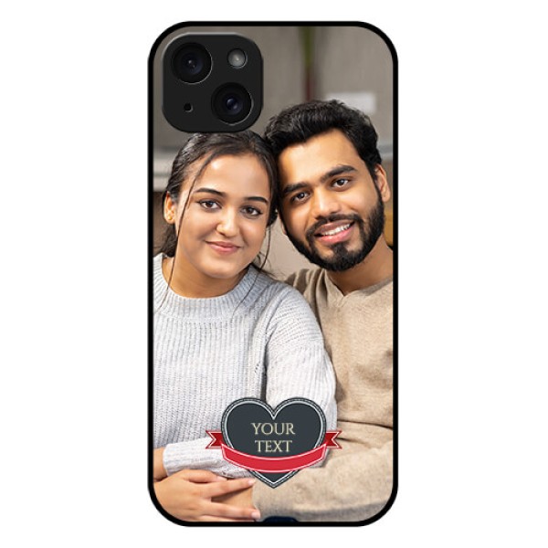 iPhone 15 Plus Custom Glass Phone Case - Just Married Couple Design