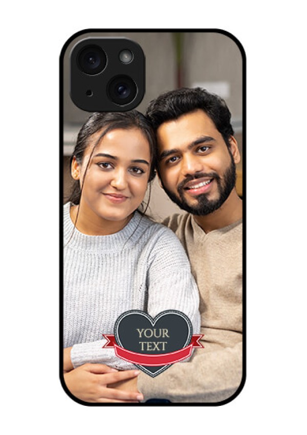 iPhone 15 Plus Custom Glass Phone Case - Just Married Couple Design