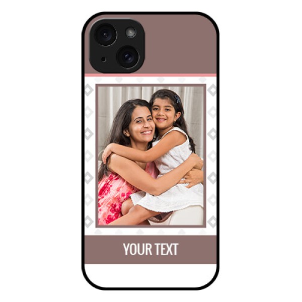 iPhone 15 Plus Custom Glass Phone Case - Simple Diamond Design