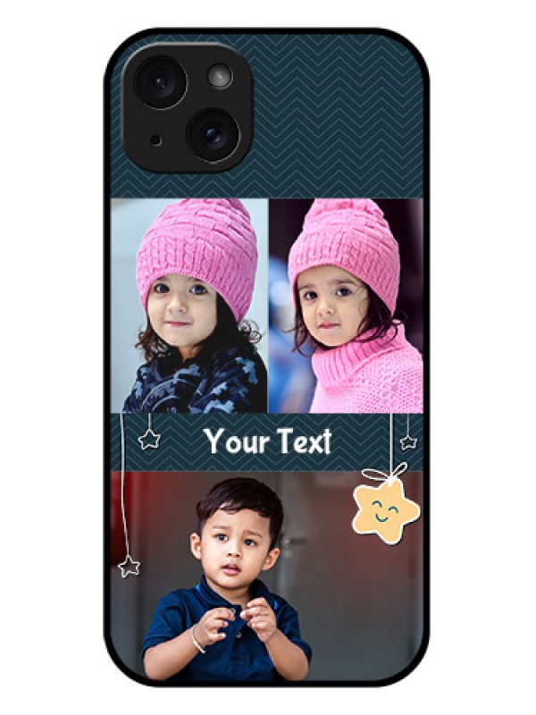 Custom iPhone 15 Plus Custom Glass Phone Case - Hanging Stars Design