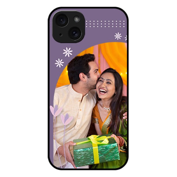 iPhone 15 Plus Custom Glass Phone Case - Lavender Flowers Design