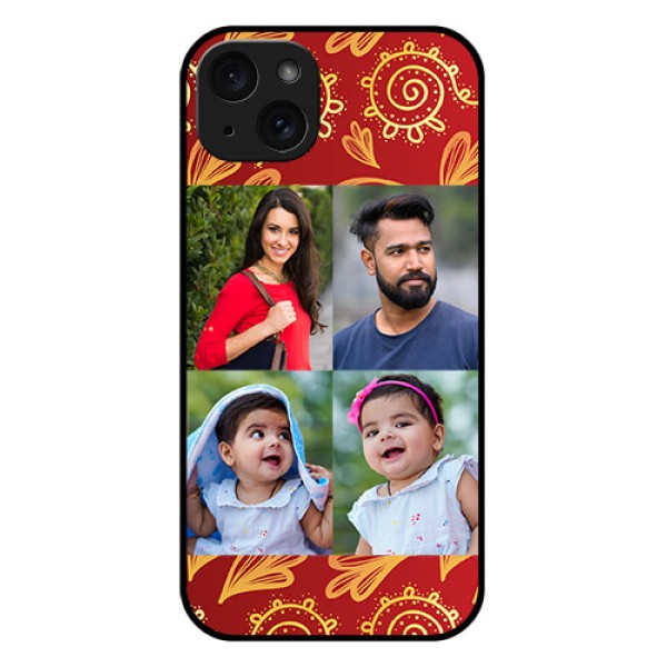 iPhone 15 Plus Custom Glass Phone Case - 4 Image Traditional Design iPhone 15 Plus Custom Glass Phone Case - 4 Image Traditional Design