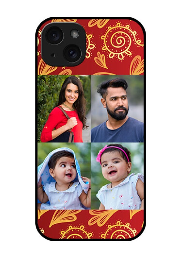 iPhone 15 Plus Custom Glass Phone Case - 4 Image Traditional Design