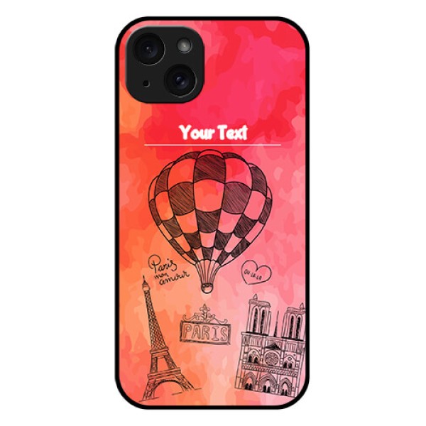 iPhone 15 Plus Custom Glass Phone Case - Paris Theme Design