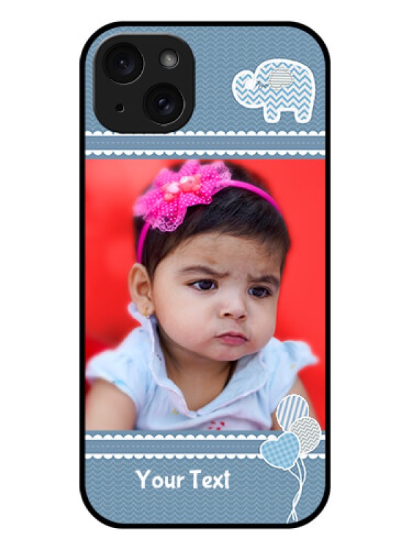 Custom iPhone 15 Plus Custom Glass Phone Case - With Kids Pattern Design