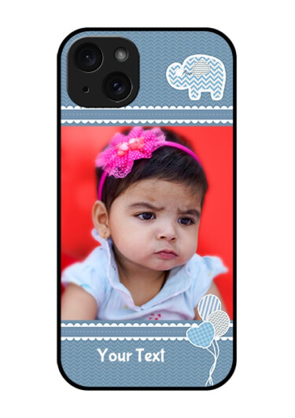 iPhone 15 Plus Custom Glass Phone Case - With Kids Pattern Design