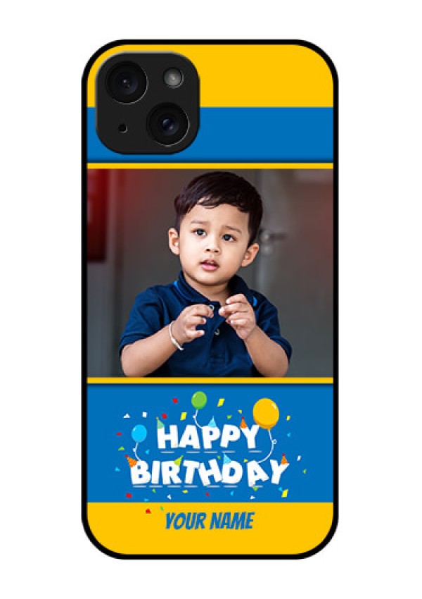 iPhone 15 Plus Custom Glass Phone Case - Birthday Wishes Design