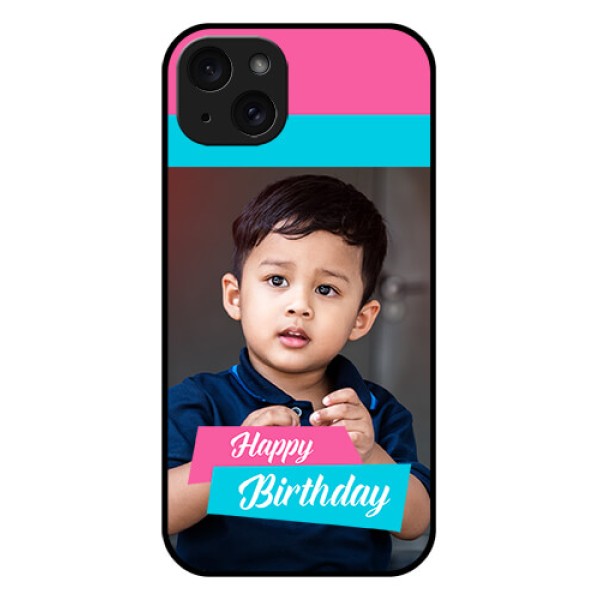iPhone 15 Plus Custom Glass Phone Case - Image Holder With 2 Color Design iPhone 15 Plus Custom Glass Phone Case - Image Holder With 2 Color Design