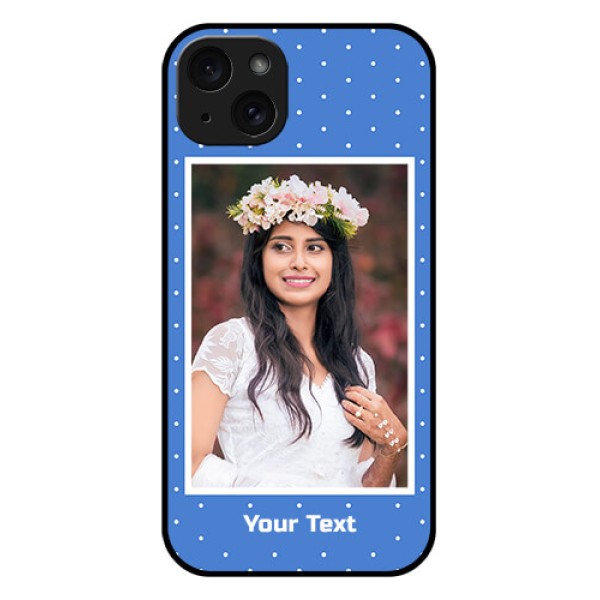 iPhone 15 Plus Custom Glass Phone Case - Polka Dots Design