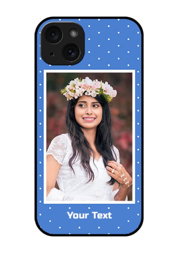 iPhone 15 Plus Custom Glass Phone Case - Polka Dots Design