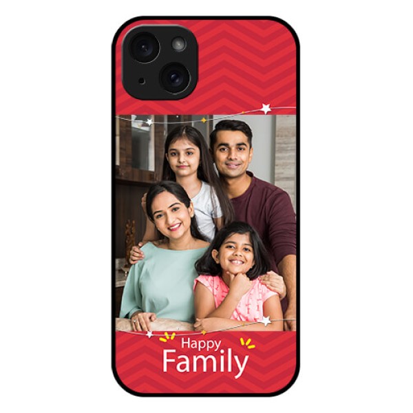 iPhone 15 Plus Custom Glass Phone Case - Happy Family Design