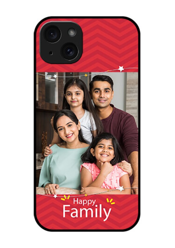 iPhone 15 Plus Custom Glass Phone Case - Happy Family Design