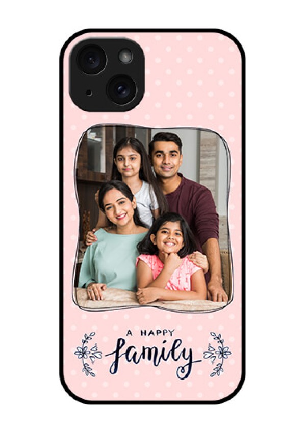 iPhone 15 Plus Custom Glass Phone Case - Family With Dots Design