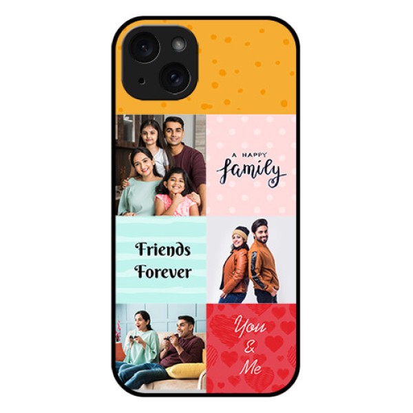 iPhone 15 Plus Custom Glass Phone Case - Images With Quotes Design