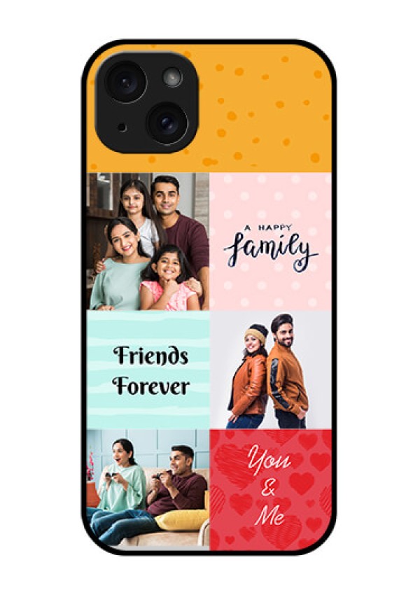 iPhone 15 Plus Custom Glass Phone Case - Images With Quotes Design