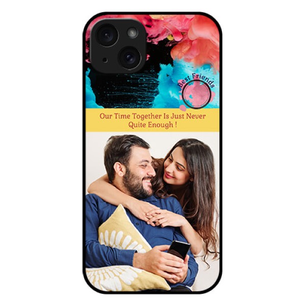 iPhone 15 Plus Custom Glass Phone Case - Quote With Acrylic Painting Design