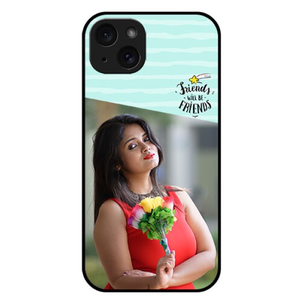 iPhone 15 Plus Custom Glass Phone Case - Friends Picture Icon Design iPhone 15 Plus Custom Glass Phone Case - Friends Picture Icon Design