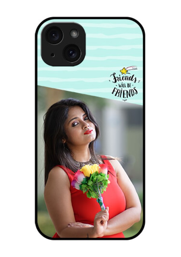 iPhone 15 Plus Custom Glass Phone Case - Friends Picture Icon Design