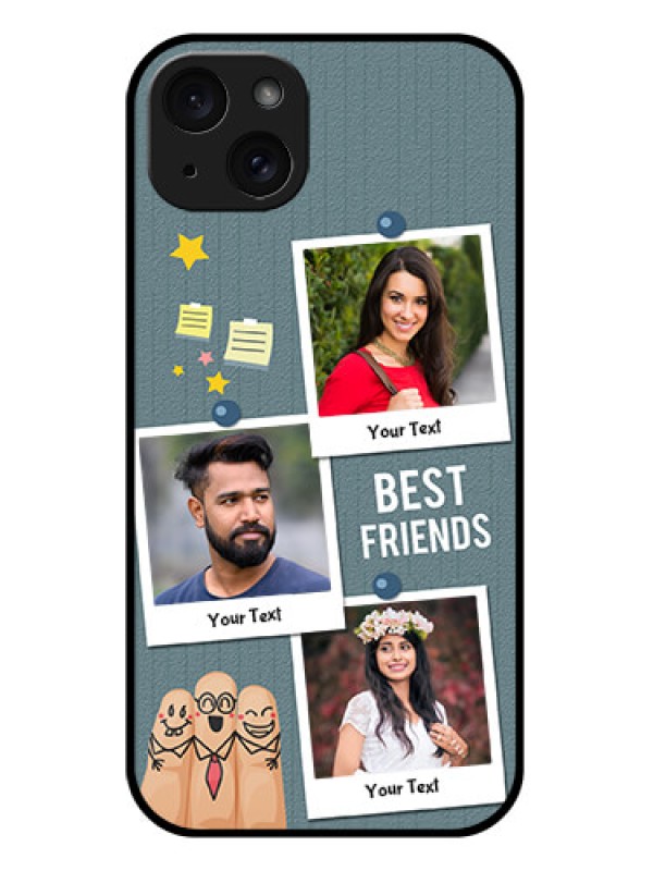 Custom iPhone 15 Plus Custom Glass Phone Case - Sticky Frames And Friendship Design