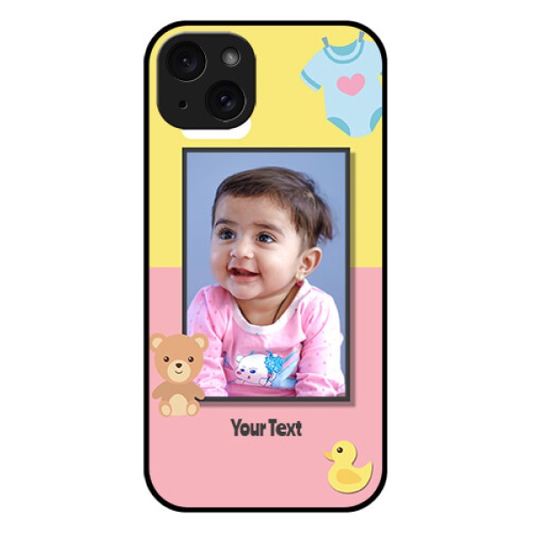 iPhone 15 Plus Custom Glass Phone Case - Kids 2 Color Design