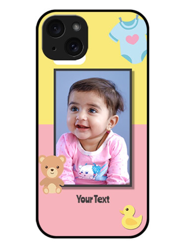 Custom iPhone 15 Plus Custom Glass Phone Case - Kids 2 Color Design