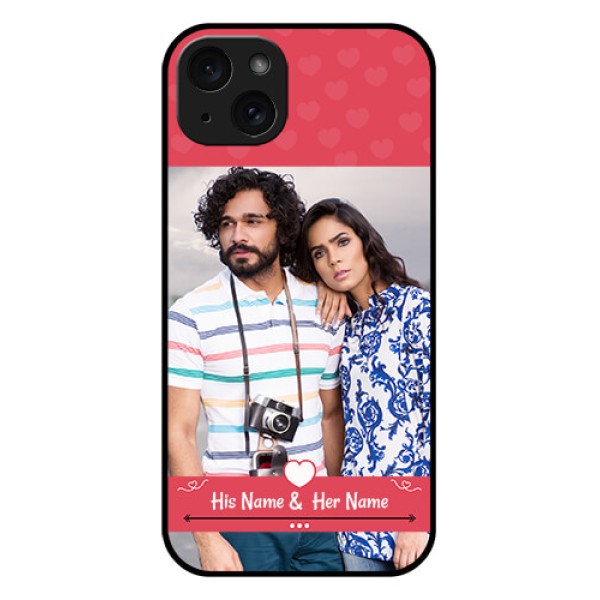 iPhone 15 Plus Custom Glass Phone Case - Simple Love Design