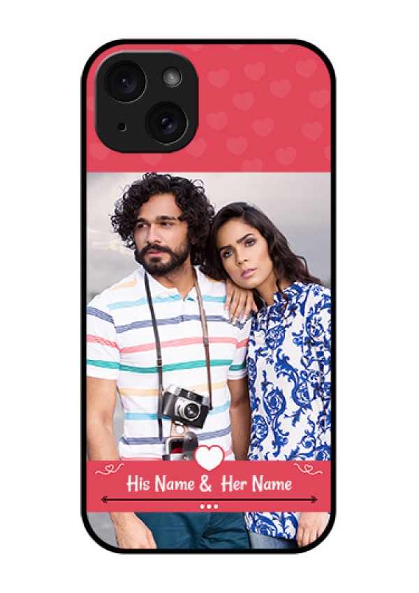 iPhone 15 Plus Custom Glass Phone Case - Simple Love Design