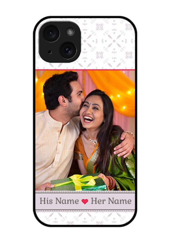 iPhone 15 Plus Custom Glass Phone Case - With Photo And Ethnic Design