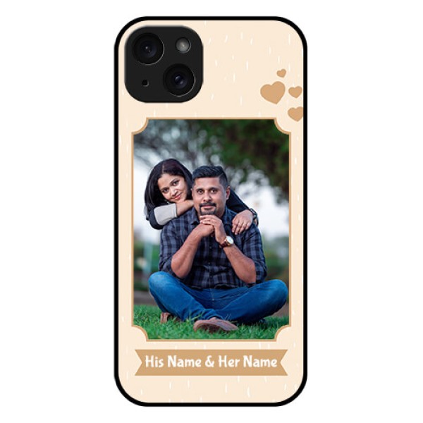 iPhone 15 Plus Custom Glass Phone Case - With Confetti Love Design