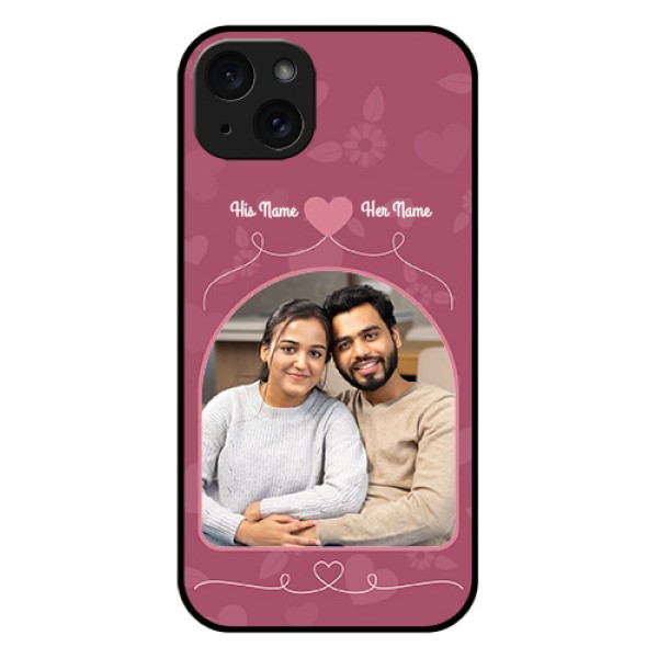 iPhone 15 Plus Custom Glass Phone Case - Love Floral Design