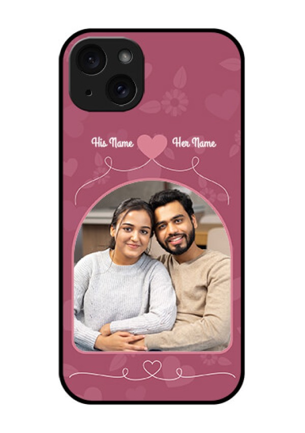 iPhone 15 Plus Custom Glass Phone Case - Love Floral Design