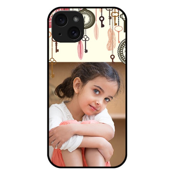 iPhone 15 Plus Custom Glass Phone Case - Boho Style Design